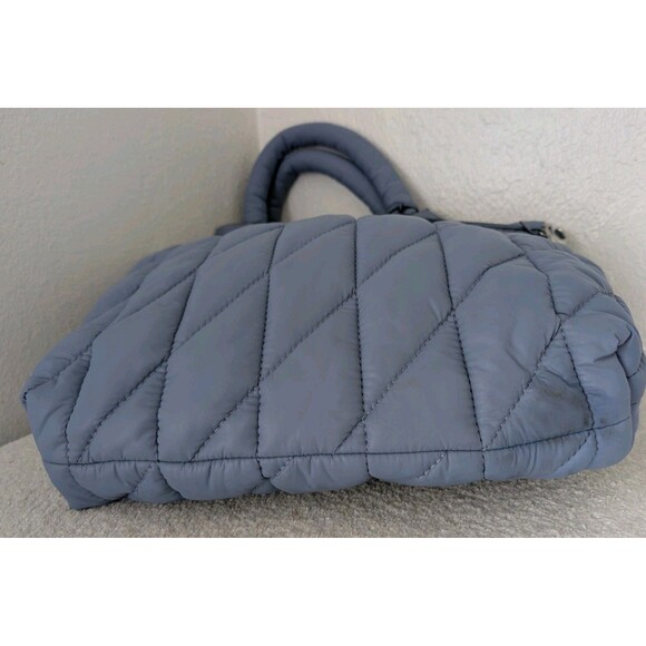Coach Pillow Large Tote Bag CP152 Iris Quilted In Slate Blue Nylon Purse - Picture 8 of 16